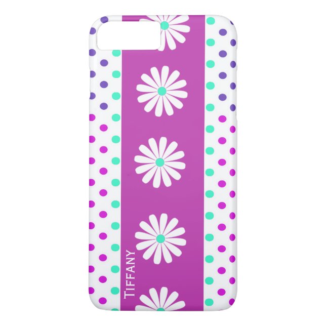 Pretty Polka Dots and Flowers iPhone 7 Plus Case (Back)