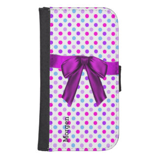Pretty Polka Dots Custom Samsung S4 Wallet Case