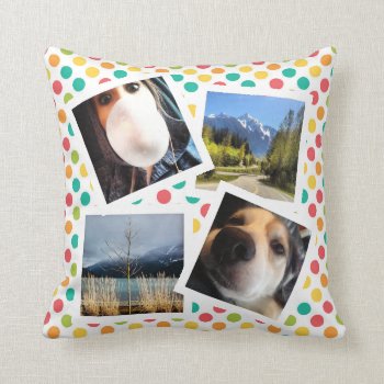 Pretty Polkadots With Instagram Photos Throw Pillow by PartyHearty at Zazzle