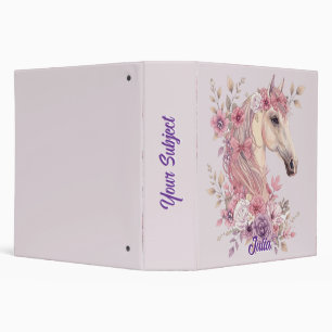 Pretty Ponies and Petals Horse Binder for Girls
