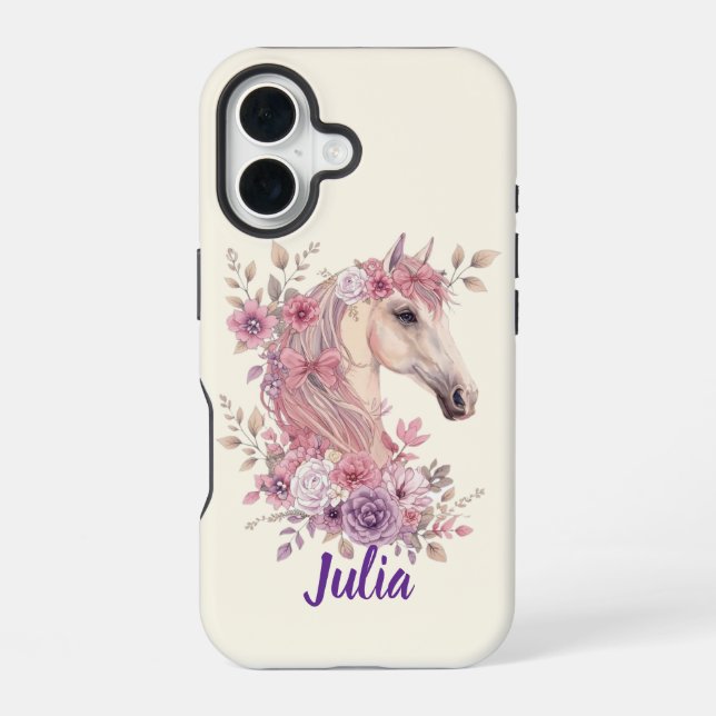 Pretty Ponies and Petals Horse Phone Case (Back)