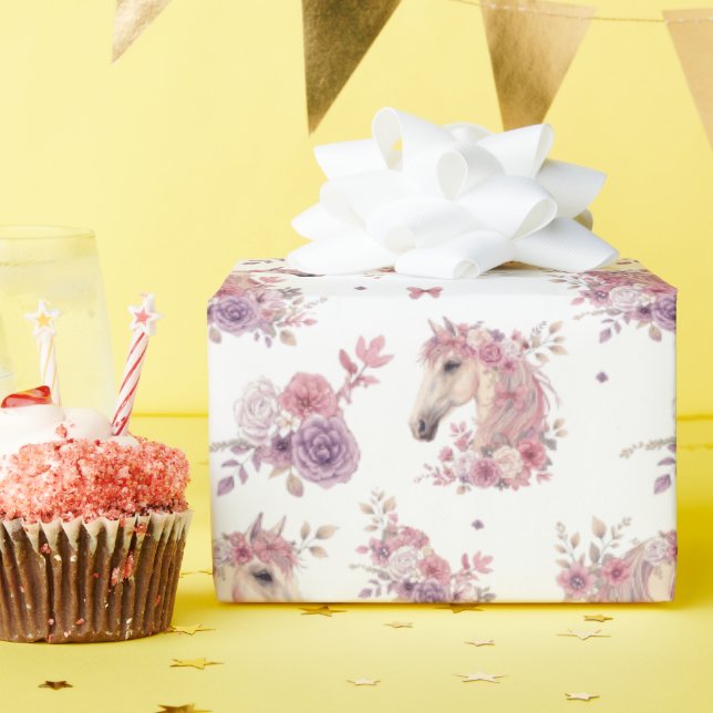 Pretty Ponies and Petals Horse Wrapping Paper (Birthday Party)