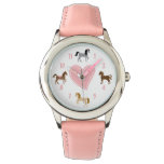 Pretty Ponies And Pink Heart Horse Watch at Zazzle
