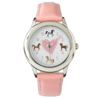 Pretty Ponies and Pink Heart Horse Watch