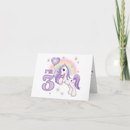 Pretty Pony 3rd Birthday Fill_in Invitations