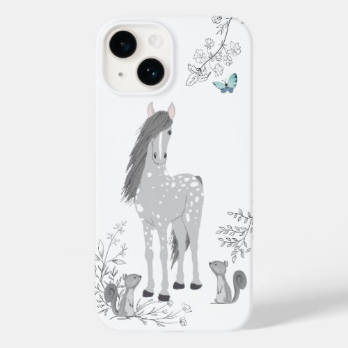 Pretty Pony and Squirrels Woodland Forest Horse Case_Mate iPhone 14 Case