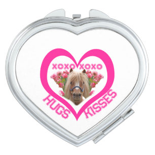 Pretty Pony in Pink Valentine's Day Compact Mirror