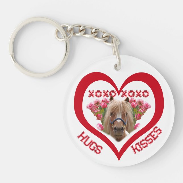 Pretty Pony in Red Valentine's Day Keychain (Front)