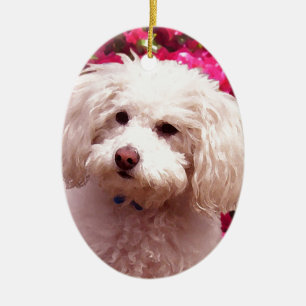 Pretty Poodle Ceramic Ornament