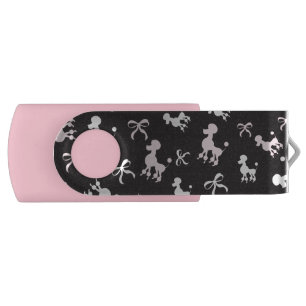 Pretty Poodles Pink and Black Flash Drive