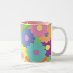 Pretty pop art floral design coffee mug