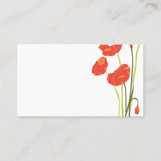 Pretty Poppies Escort Card (Front)