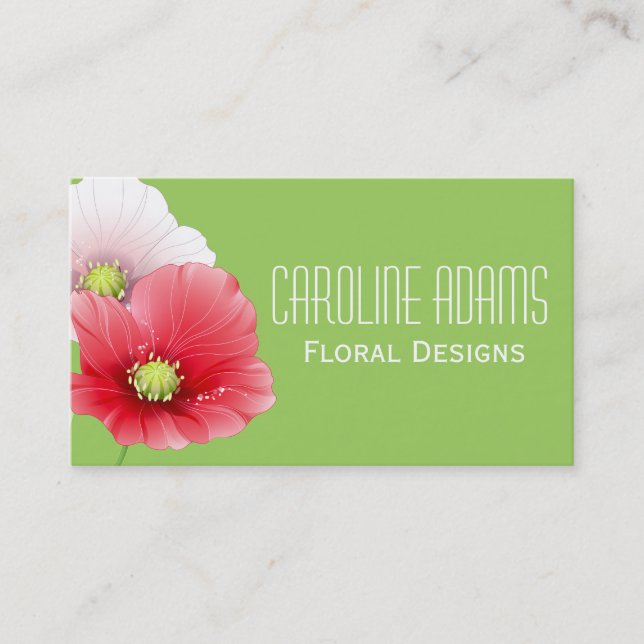 Pretty Poppies Floral Business Card (Front)