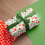 Pretty Poppies Mixed Floral Pattern & Polka Dots Wrapping Paper Sheets<br><div class="desc">Pretty wrapping paper sheets with three matching patterns: one sheet with red poppies,  one red sheet with white poppies,  and one green sheet with white polka dots.</div>