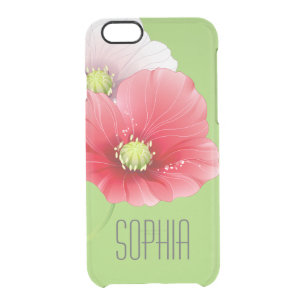 Pretty Poppies Modern Floral Monogram Clear iPhone 6/6S Case