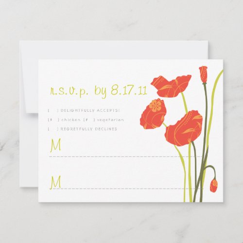 Pretty Poppies RSVP Card