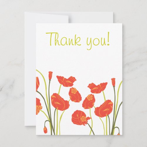 Pretty Poppies Thank you Notecard