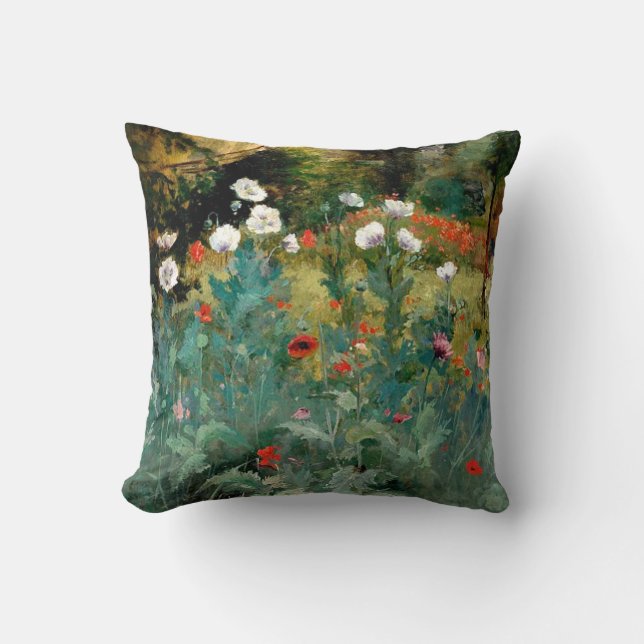 Pretty Poppies Throw Pillow (Front)