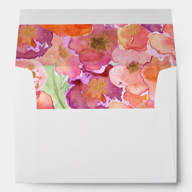 Pretty Poppies Watercolor Envelope (Back (Bottom))
