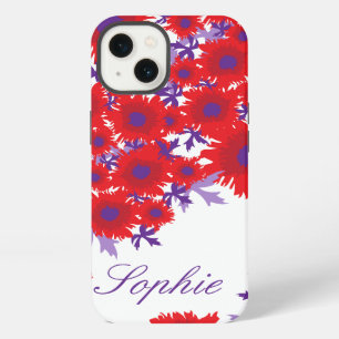Pretty poppy botanic damask name iPhone 13 case