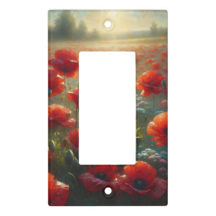 Pretty Poppy Field on a Summer Day Light Switch Cover