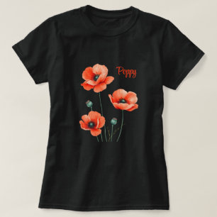 Pretty Poppy Flowers Personalized Women's T-Shirt