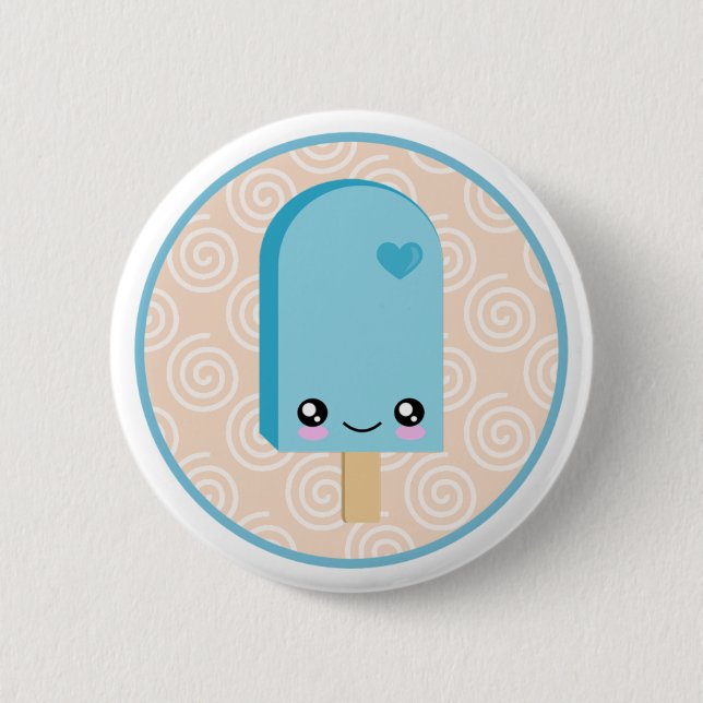 Pretty Popsicles Aqua Blue Kawaii Buttons (Front)