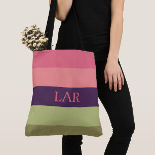 Pretty Posies Stripe Monogram Diaper Bag
