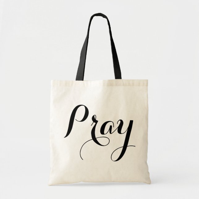 pretty PRAY script lettering | Tote Bag (Front)