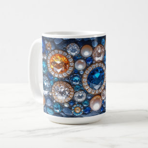 Pretty Precious Gems Diamonds Sapphires Pearls Coffee Mug