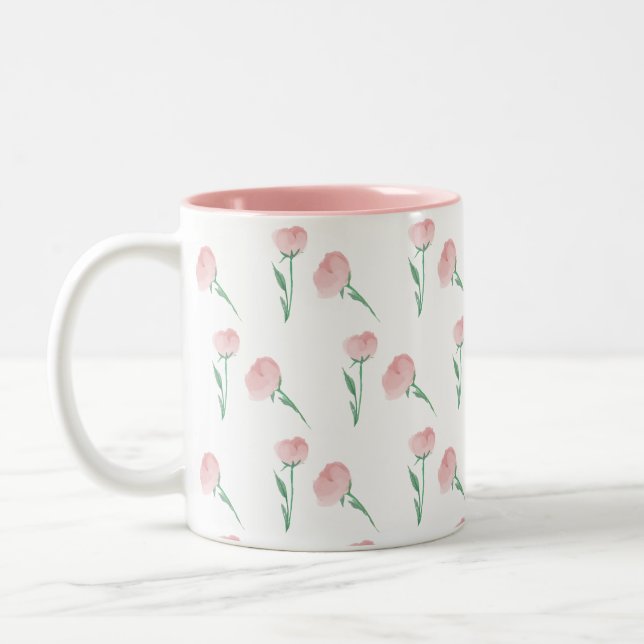 Pretty Preppy Peony Mug Gift for Mom (Left)