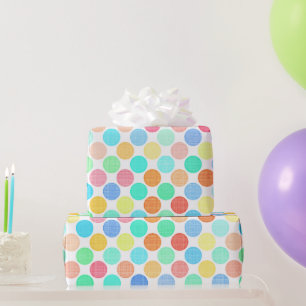 Pretty Preppy Summer Colors Polka Dots Pattern Wrapping Paper