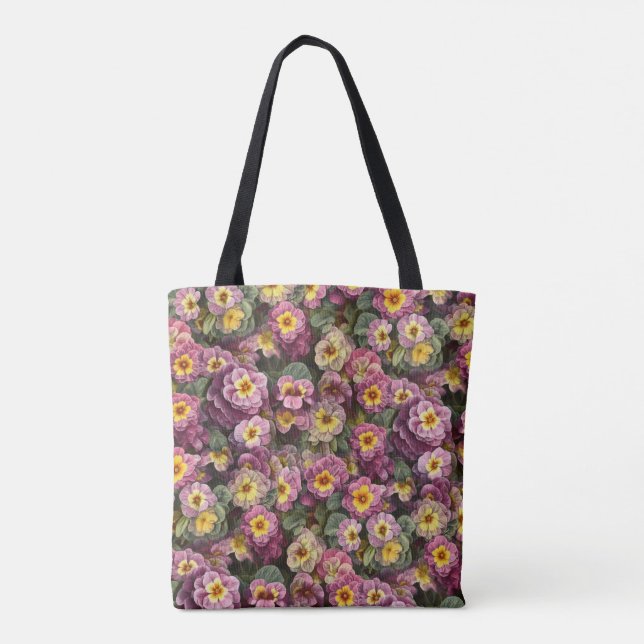 Pretty Primrose Pattern Tote Bag (Back)