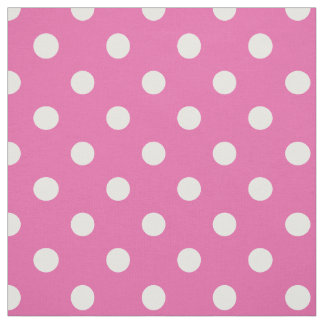 Pretty Primrose Pink and White Polka Dots Pattern Fabric