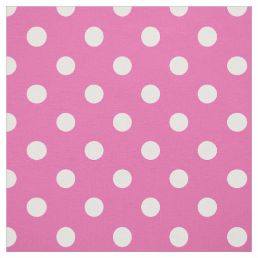 Pretty Primrose Pink and White Polka Dots Pattern Fabric