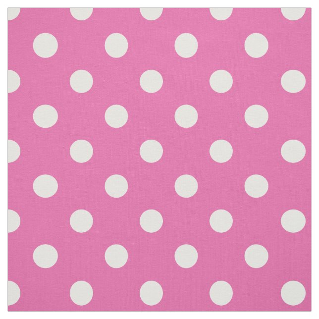 Pretty Primrose Pink and White Polka Dots Pattern Fabric (Swatch)