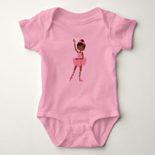 Pretty Princess African American Ballerina Baby Bodysuit