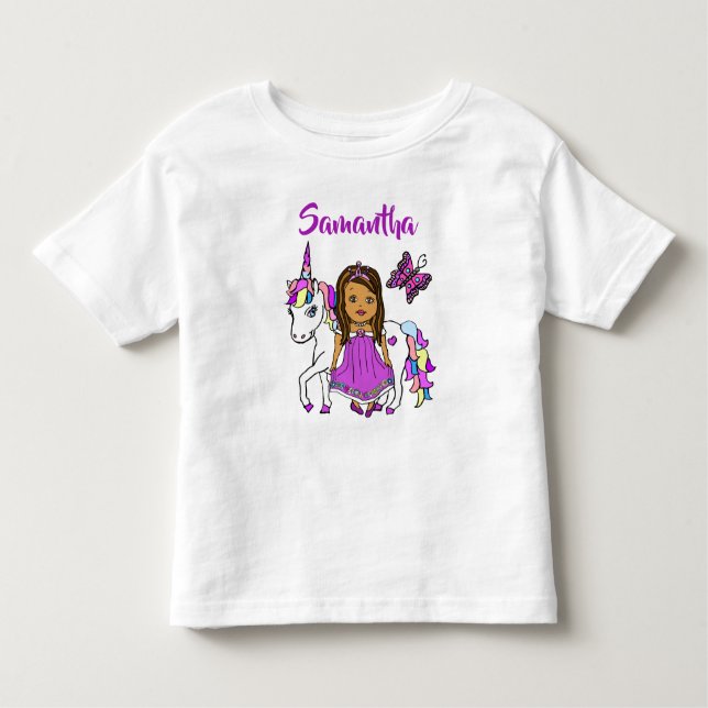Pretty Princess and Unicorn Personalized Shirt (Front)