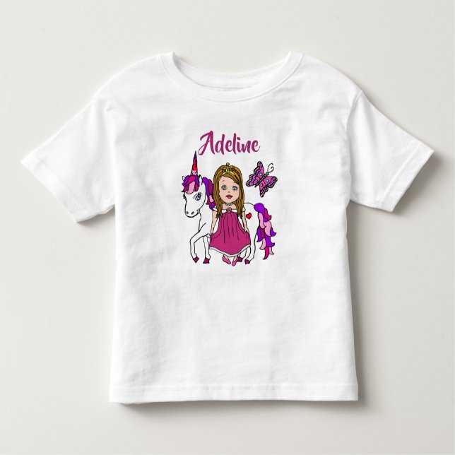 Pretty Princess and Unicorn Personalized Shirt (Front)