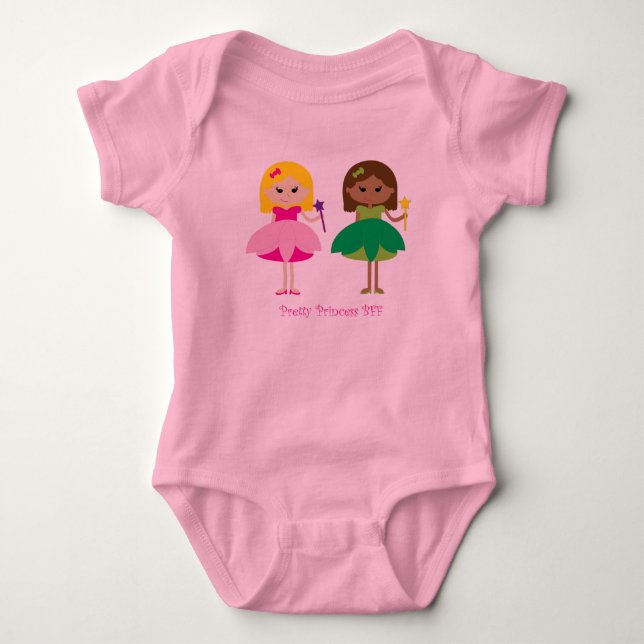 Pretty Princess BFF (Best Friends Forever) Baby Bodysuit (Front)