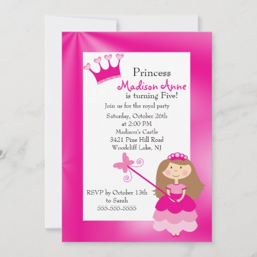 Pretty Princess Birthday Party Invitation