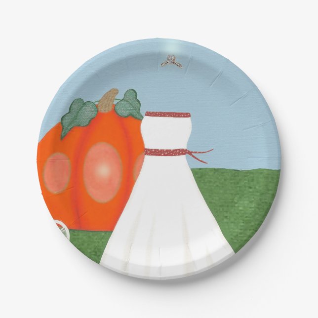 Pretty Princess Bridal Shower Paper Plates (Front)