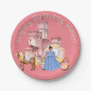 Pretty Princess & Castle editable text Paper Plates