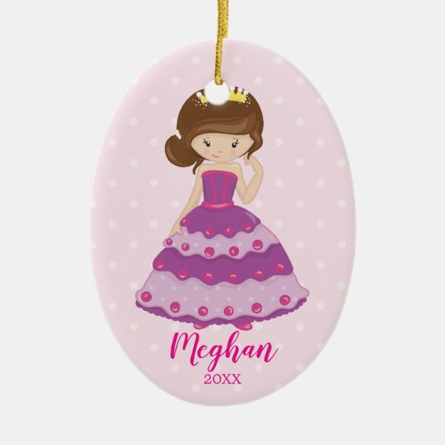 Pretty Princess Christmas Ornament (Front)