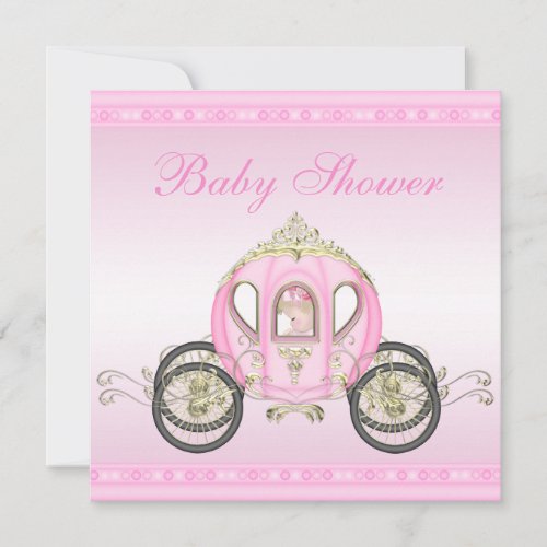 Pretty Princess Coach Pink Baby Shower Invitation