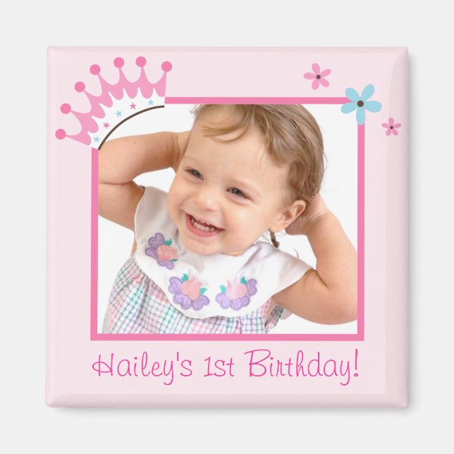 Pretty Princess Crown Tiara Favor Photo Magnets (Front)
