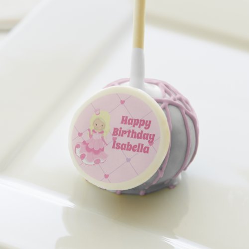 Pretty Princess Custom Pink Girls Birthday Party Cake Pops