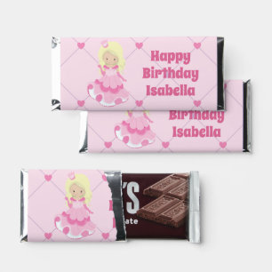 Pretty Princess Girl Pink Birthday Party Hershey Bar Favors