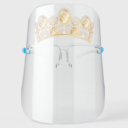 Pretty Princess Girly Golden Crown Face Shield