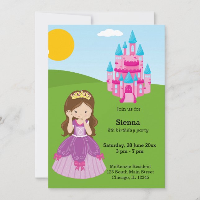 Pretty Princess Invitation (Front)